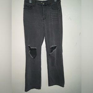 Dark-wash denim boyfriend jeans